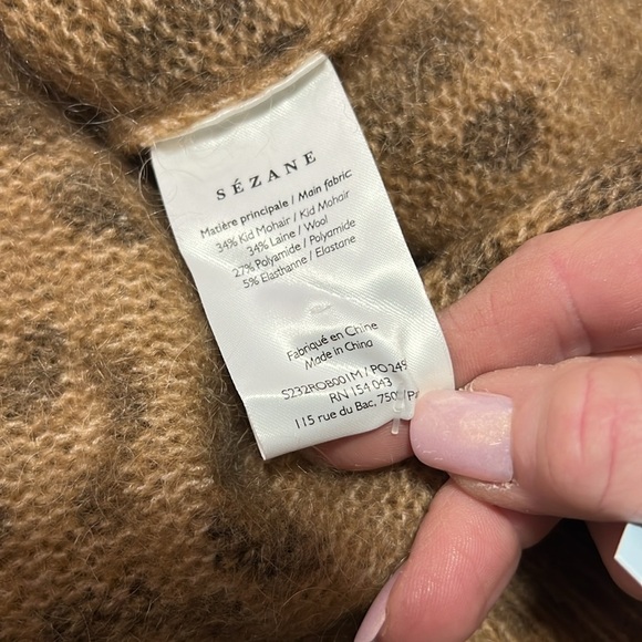 Sezane NWT Fanie Leopard Mohair Sweater Dress Size M - Picture 13 of 15
